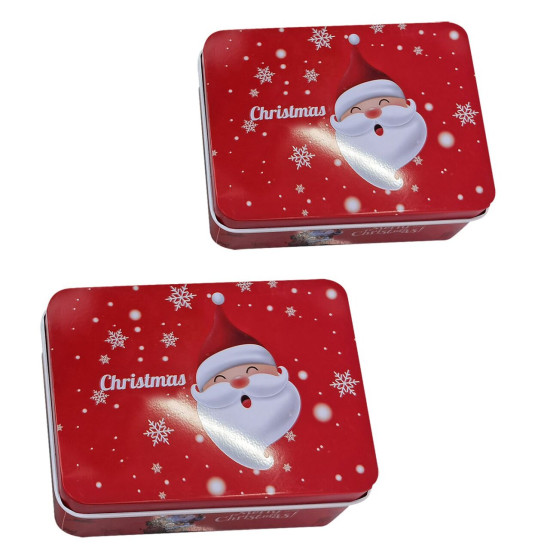 Κουτιά Μεταλλικά Xmas σετ=2 τεμ Ορθογώνια 14x10x4cm & 12x9x3,5cm Xmasfest 1133684