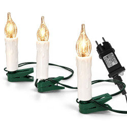 20 Κεριά LED Λευκό Θερμό με Προγράμματα IP44 9m Xmasfest 1134098