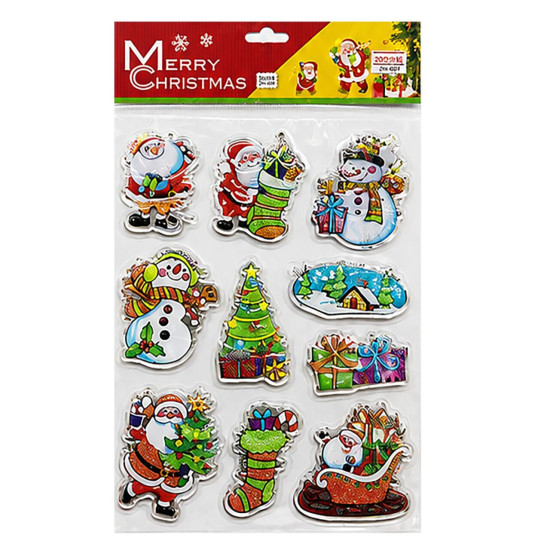 Αυτοκόλλητα Gelly Xmas Σχέδια σετ=10 τεμ 29x18cm Xmasfest 1134150