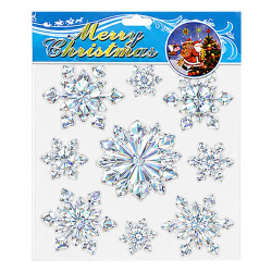Αυτοκόλλητα 3D Χιόνια με Κρυστάλλινη όψη 26x22cm Xmasfest 1134153