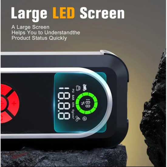 Φορητός εκκινητής αυτοκινήτου με αεροσυμπιεστή, 150PSI 800A 12V, οθόνη LED, φακό HW-0354