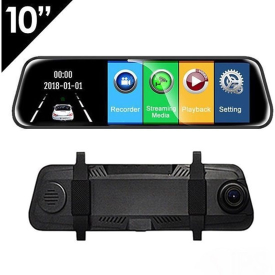 Εσωτερικός καθρέφτης καταγραφικό με διπλή οθόνη 1080p 24εκ. με 2 κάμερες εγγραφής XD2402