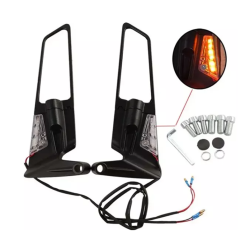 Σετ Καθρέφτες Μοτοσυκλέτας Περιστρεφόμενοι Αλουμινίου με φως LED 2τμχ 230 x 86 x 48 mm HW-0343