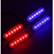 Σετ φανάρια LED κόκκινα και μπλε 6 SMD 12V/24V με 12 λειτουργίες και χειριστήριο 4 τεμαχίων IP66 OEM