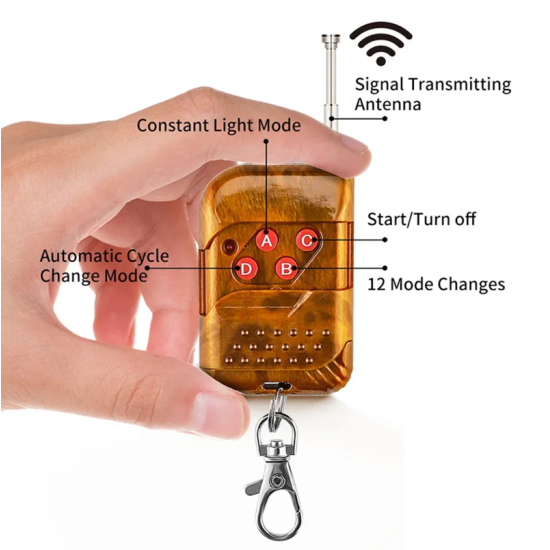 Σετ φανάρια LED κόκκινα και μπλε 6 SMD 12V/24V με 12 λειτουργίες και χειριστήριο 4 τεμαχίων IP66 OEM