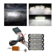 Σετ φανάρια LED λευκό 6 SMD 12V/24V με 12 λειτουργίες και χειριστήριο 4 τεμαχίων IP66 OEM