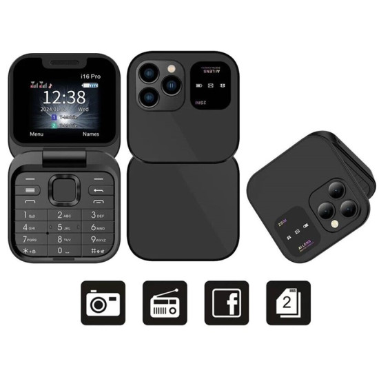 Μίνι Κινητό Tηλέφωνο Πτυσσόμενο Andowl P9 PRO Flip – Μαύρο