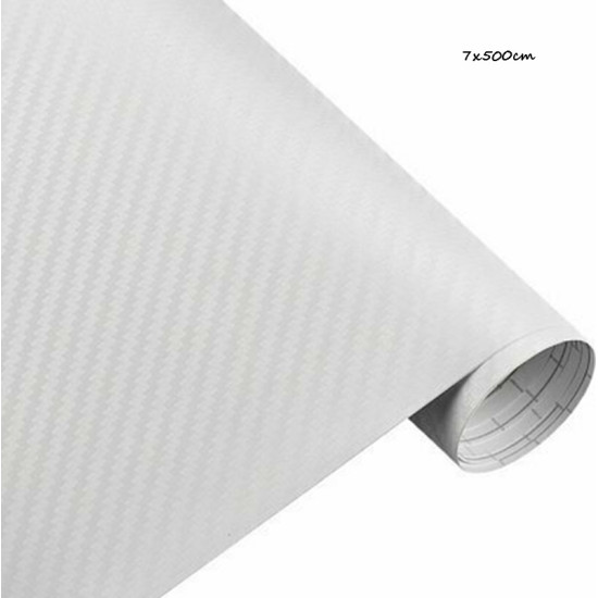 Αυτοκόλλητη προστατευτική λωρίδα αυτοκινήτου 2τεμ. 7x500cm λευκή carbon – ΟΕΜ