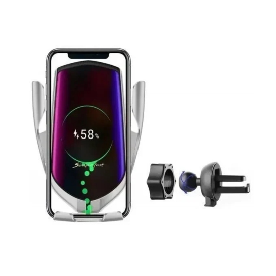 Βάση Κινητού Αυτοκινήτου Smart Sensor R1 E με Κλιπ, σε ασημί χρώμα