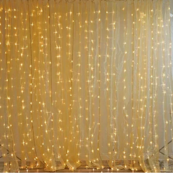Χριστουγεννιάτικα λαμπάκια “κουρτίνα” 200LED 3m*2m  θερμού φωτισμού 