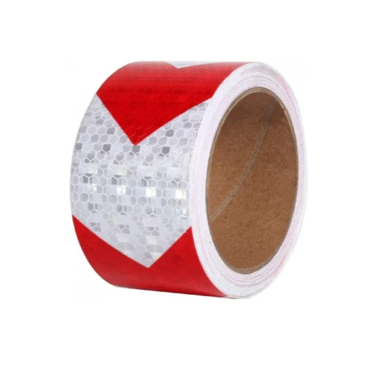 Αυτοκόλλητη Aνακλαστική Tαινία 50mm*5m Ασημί Κόκκινο