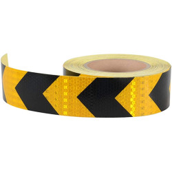 Αυτοκόλλητη ταινία μαύρο-κίτρινο ανακλαστική 5cm x 25m