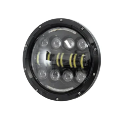 Στρογγυλός αδιάβροχος προβολέας αυτοκινήτου 7” LED 40W 12-24V με βύσμα H4 ψυχρό λευκό – πορτοκαλί