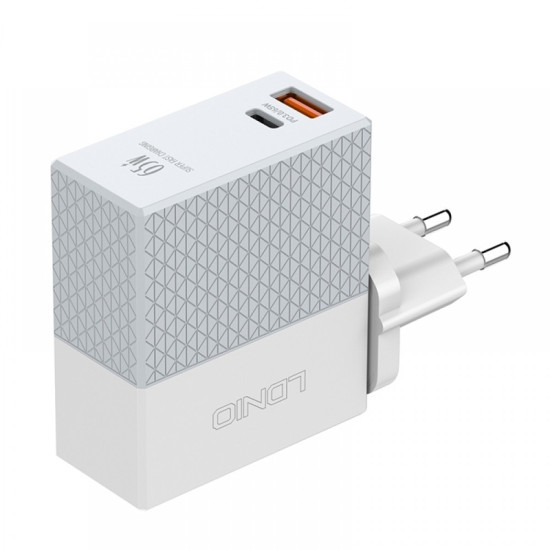 Φορτιστής Ταξιδιού LDNIO A2620C με δυο θύρες Usb-C / Usb-A & καλώδιο Type-C 65W (Άσπρο) Φορτιστής Ταξιδιού LDNIO A2620C με δυο θύρες Usb-C / Usb-A & καλώδιο Type-C 65W (Άσπρο)