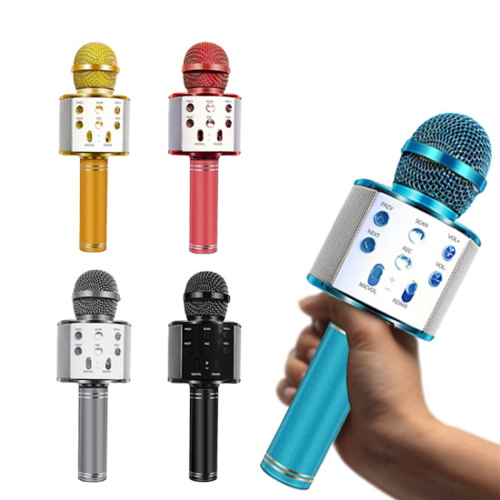Ασύρματο Μικρόφωνο Bluetooth με Ενσωματωμένο Ηχείο και Karaoke Microphone Q7 WS-858 OEM