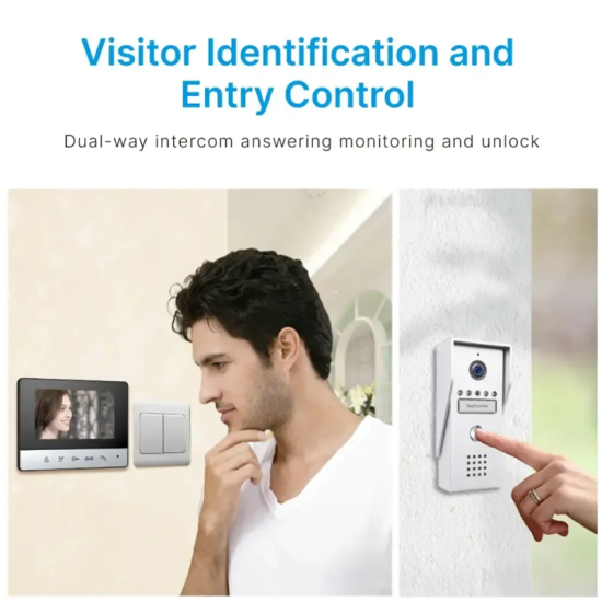 Ασύρματο Σετ Θυροτηλεόρασης με Οθόνη και Κάμερα 1 Κουδουνιού RL-B7K