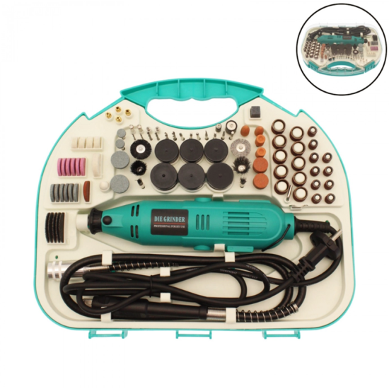 Σετ περιστροφικό πολυεργαλείο 135W με ρύθμιση ταχύτητας και ανταλλακτικά εξαρτήματα 211 τεμαχίων RDG135-211T Royce