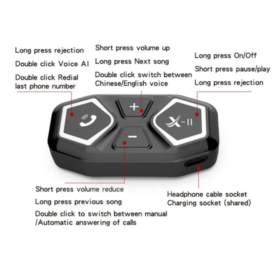 Ασύρματα ακουστικά Bluetooth για κράνος μοτοσικλέτας X11