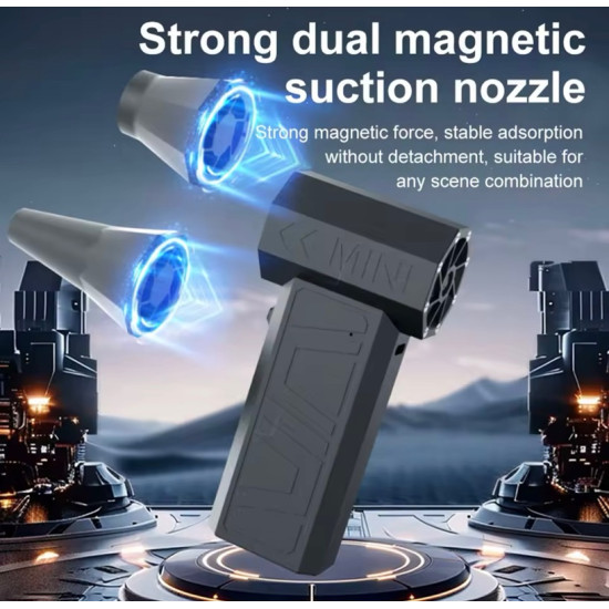 Mini Επαναφορτιζόμενος Φυσητήρας Χειρός Turbo 130000RPM Μαύρος Mini Επαναφορτιζόμενος Φυσητήρας Χειρός Turbo 130000RPM Μαύρος