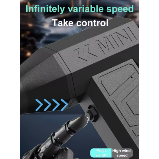 Mini Επαναφορτιζόμενος Φυσητήρας Χειρός Turbo 130000RPM Μαύρος Mini Επαναφορτιζόμενος Φυσητήρας Χειρός Turbo 130000RPM Μαύρος
