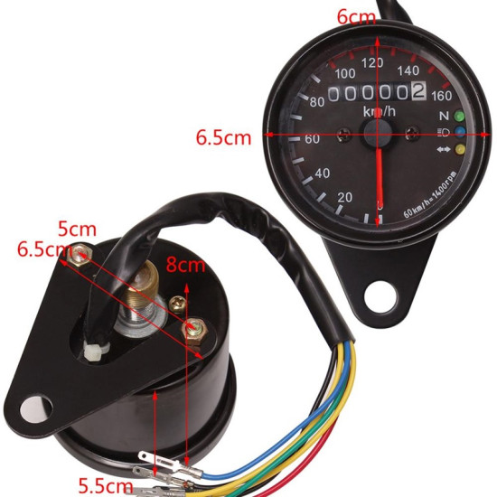 Κοντέρ-οδόμετρο ταχύτητας μοτοσικλέτας universal w06450-1 Μαύρο Κοντέρ-οδόμετρο ταχύτητας μοτοσικλέτας universal w06450-1 Μαύρο