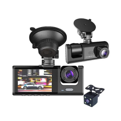 Καταγραφικό αυτοκινήτου 3 καναλιών με οθόνη 2″ 1080p, G-sensor XDC309