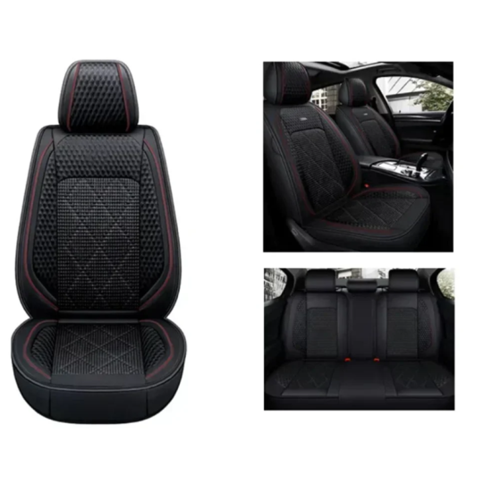 Καλύμματα καθισμάτων αυτοκινήτου σετ 4 τμχ Δερματίνη – Μαύρο