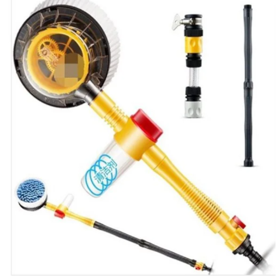Περιστρεφόμενη Ρυθμιζόμενη Βούρτσα Πλυσίματος Αυτοκινήτου με Δοχείο Σαπουνιού και Ρυθμιζόμενη Ένταση Πίεσης Νερού