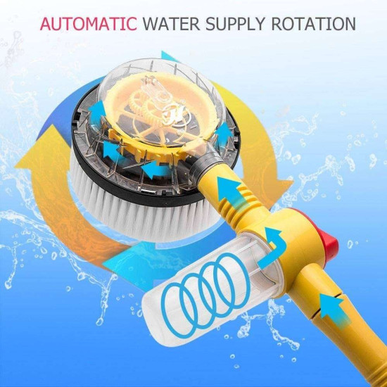 Περιστρεφόμενη Ρυθμιζόμενη Βούρτσα Πλυσίματος Αυτοκινήτου με Δοχείο Σαπουνιού και Ρυθμιζόμενη Ένταση Πίεσης Νερού