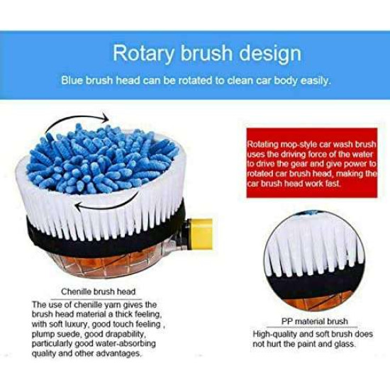 Περιστρεφόμενη Ρυθμιζόμενη Βούρτσα Πλυσίματος Αυτοκινήτου με Δοχείο Σαπουνιού και Ρυθμιζόμενη Ένταση Πίεσης Νερού