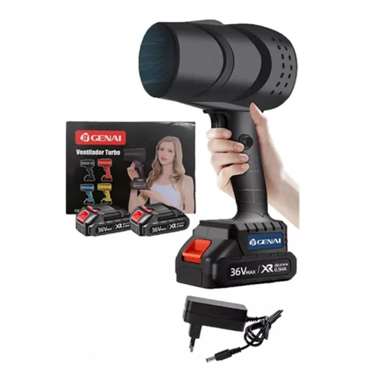 Επαναφορτιζόμενος Φυσητήρας Χειρός με Δύο Μπαταρίες Λιθίου 36v Μαύρο.