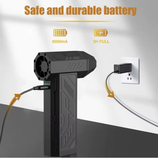 Επαναφορτιζόμενος Φυσητήρας Χειρός Turbo 110000RPM Μαύρος