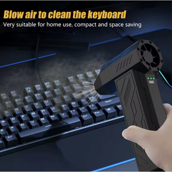 Επαναφορτιζόμενος Φυσητήρας Χειρός Turbo 110000RPM Μαύρος