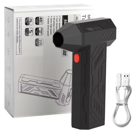 Επαναφορτιζόμενος Φυσητήρας Χειρός Turbo 110000RPM Μαύρος