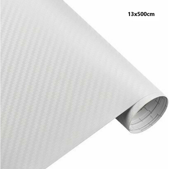 Αυτοκόλλητη προστατευτική λωρίδα αυτοκινήτου 2τεμ. 13x500cm λευκή carbon – ΟΕΜ