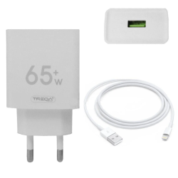 Φορτιστής Ταχείας Φόρτισης με 1 Θύρα USB 4.5A 65W 1m Treqa CS-228 Λευκό