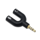 Αντάπτορας ήχου Jack 3.5mm AUX αρσενικό σε 2×3.5mm Jack θηλυκά Ezra AD04 – Μαύρο