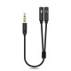 Καλώδιο Cable 3.5mm male - 2x 3.5mm female Μαύρο 0.2m EZRA LA09
