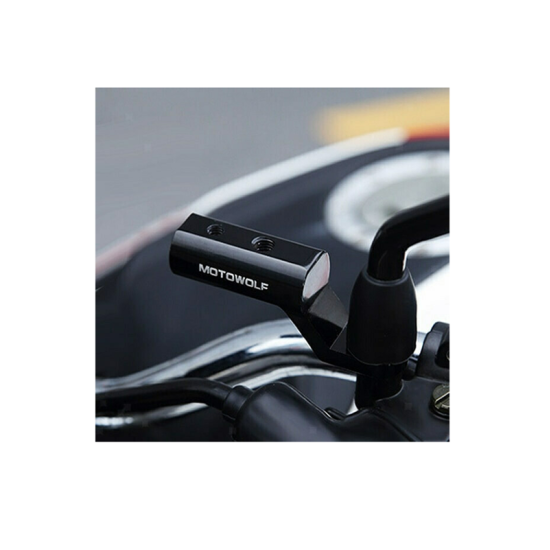 Universal Αντάπτορας – Βάση για Καθρέπτες ή Προβολάκια 6mm + 8mm Μαύρο MDL3509 Motowolf