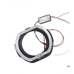 Τετράγωνα λευκά LED φώτα ημέρας στεφάνη angel eye αυτοκινήτου 2.5″ W17338-2