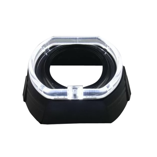 Τετράγωνα λευκά LED φώτα ημέρας στεφάνη angel eye αυτοκινήτου 2.5″ W17338-2