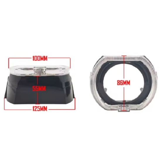 Τετράγωνα λευκά LED φώτα ημέρας στεφάνη angel eye αυτοκινήτου 3″ W17338-1