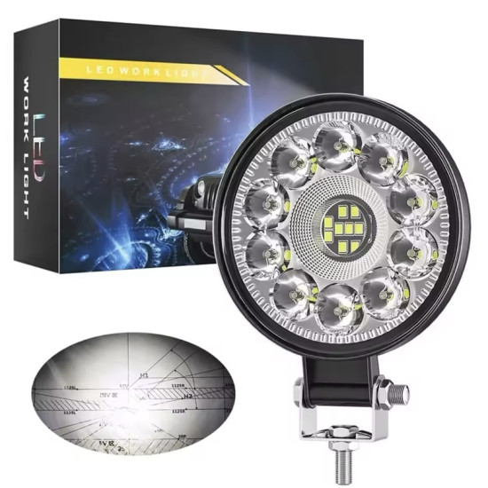 Προβολέας LED στρογγυλός αυτοκινήτου off road 4″ 12W 21 LED COB SLIM