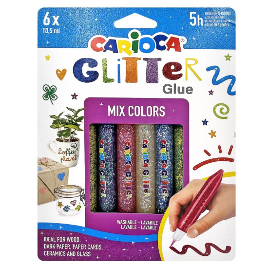 Κόλα Glitter Multi σετ=6τ Carioca 6x10,5ml Carioca 42112