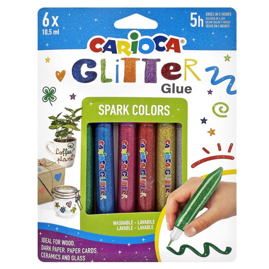 Κόλα Glitter Classic σετ=6τεμ Carioca 6x10,5ml Carioca 42110