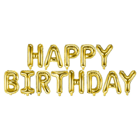 Φουσκωτό Μεταλλιζέ Happy Birthday Ύψος γραμμάτων=41cm Homie 116791