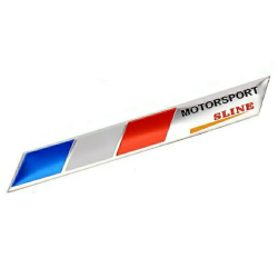 Αυτοκόλλητο Σήμα Αυτοκινήτου Motorsport sline Ασημί 9,5cm x 1cm – OEM
