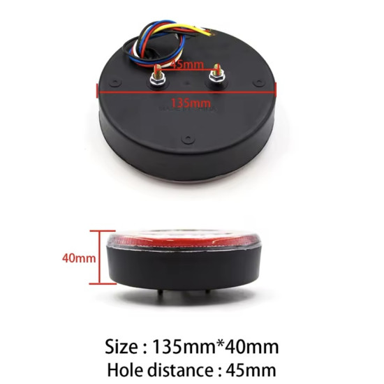 Led στρογγυλό πίσω φανάρι για φορτηγά και τρέιλερ 12/24v 