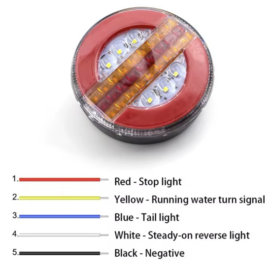 Led στρογγυλό πίσω φανάρι για φορτηγά και τρέιλερ 12/24v 