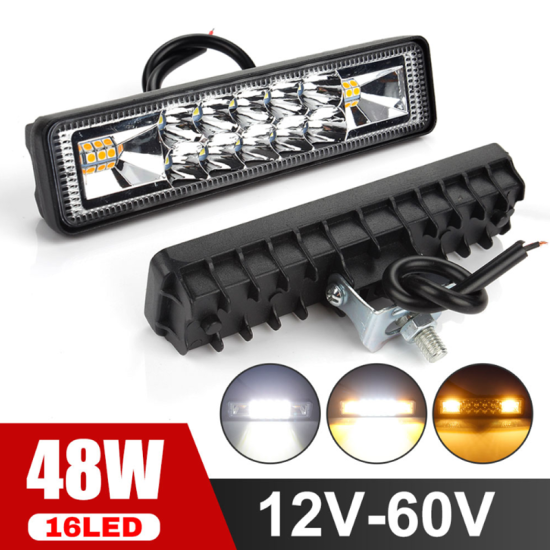 LED Αδιάβροχο Προβολάκι – Μπάρα Αλουμινίου με 3 Λειτουργίες 12V-24V 15cm 48W 16 SMD IP68 3840LM 6000K OYQP-0069